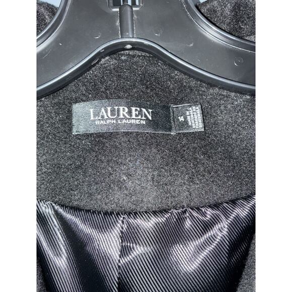 Lauren Ralph Lauren Women's Wool Dress Reefer Over Coat Size 14 LR2523 Black - Picture 3 of 10